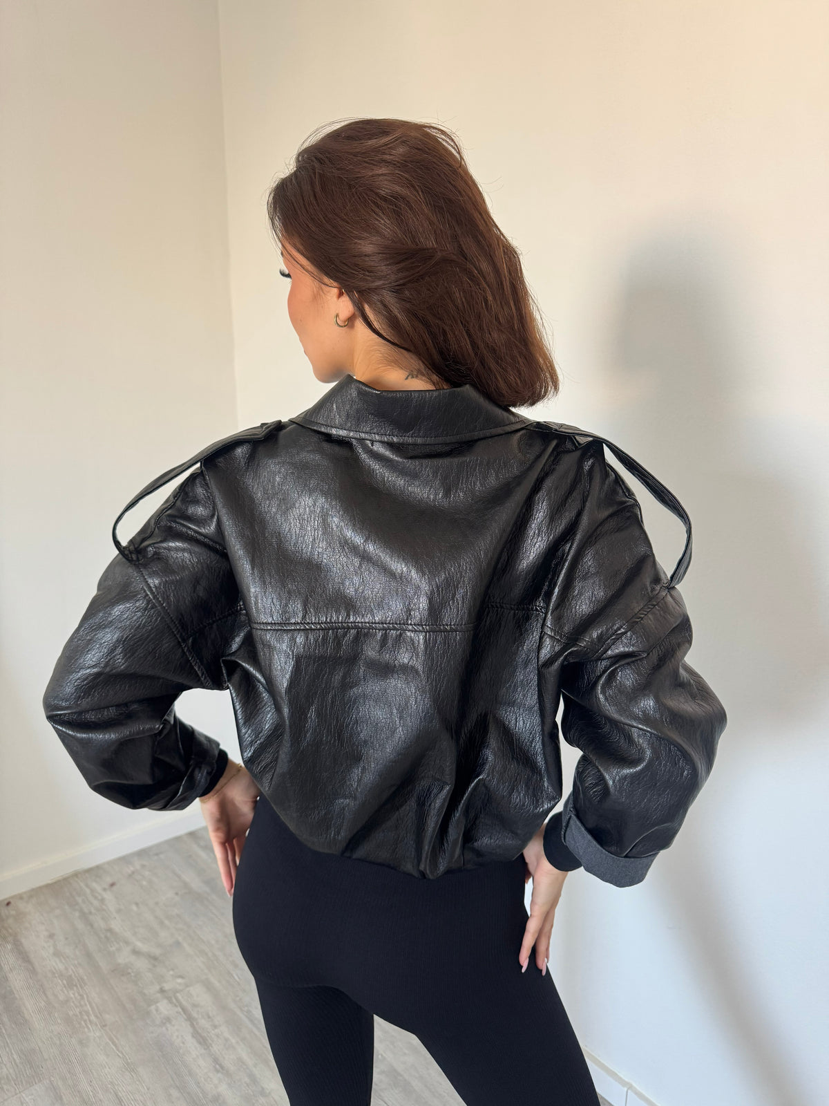 Koženková bunda Clara čierna