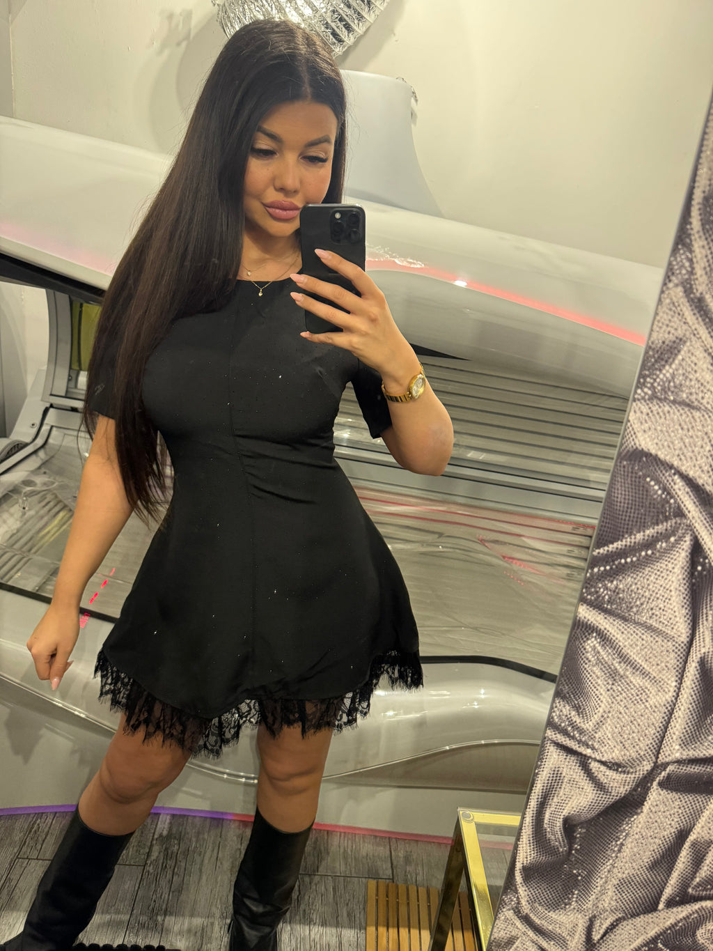 Trblietavé šaty OPRAH black