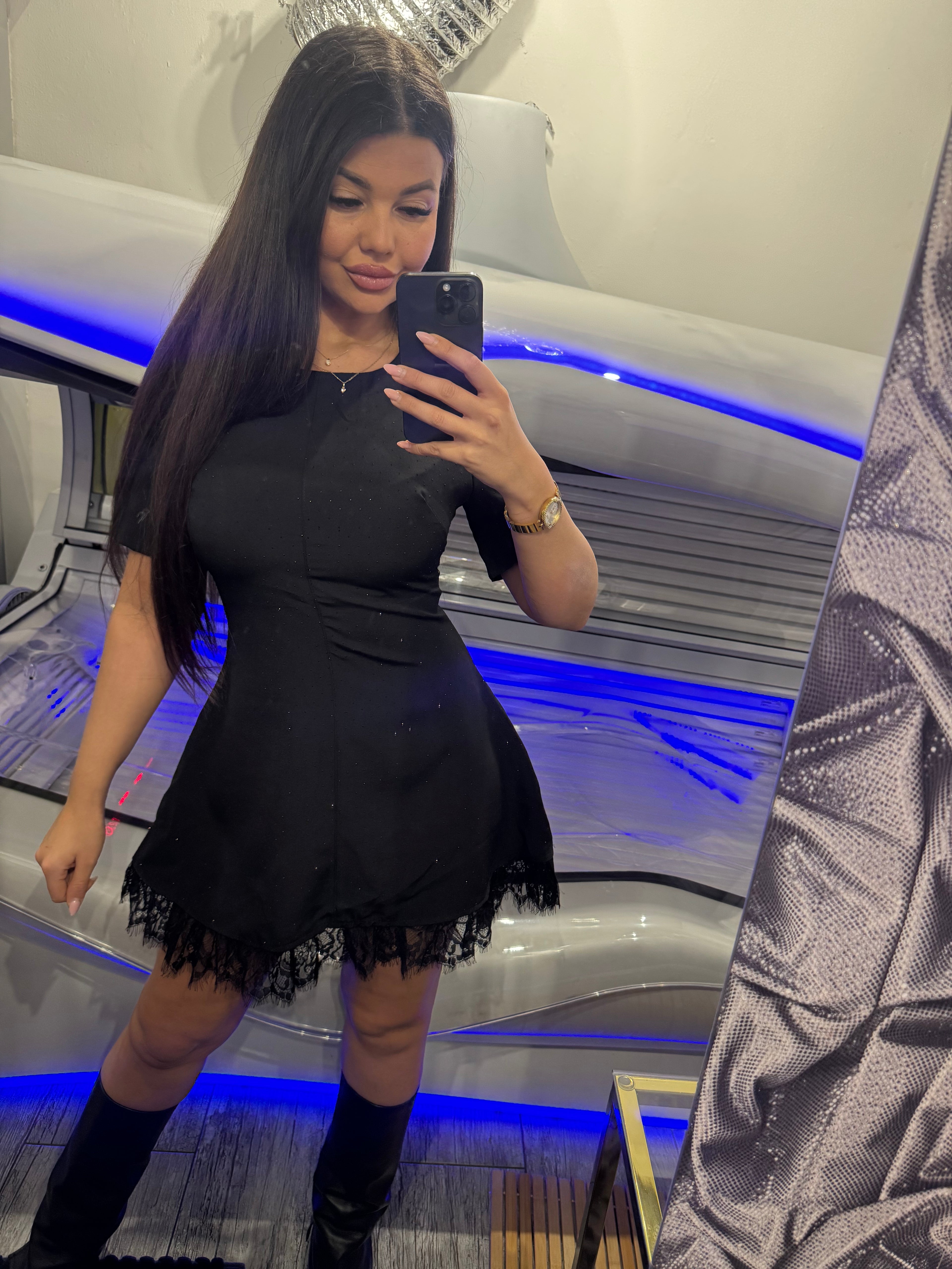 Trblietavé šaty OPRAH black