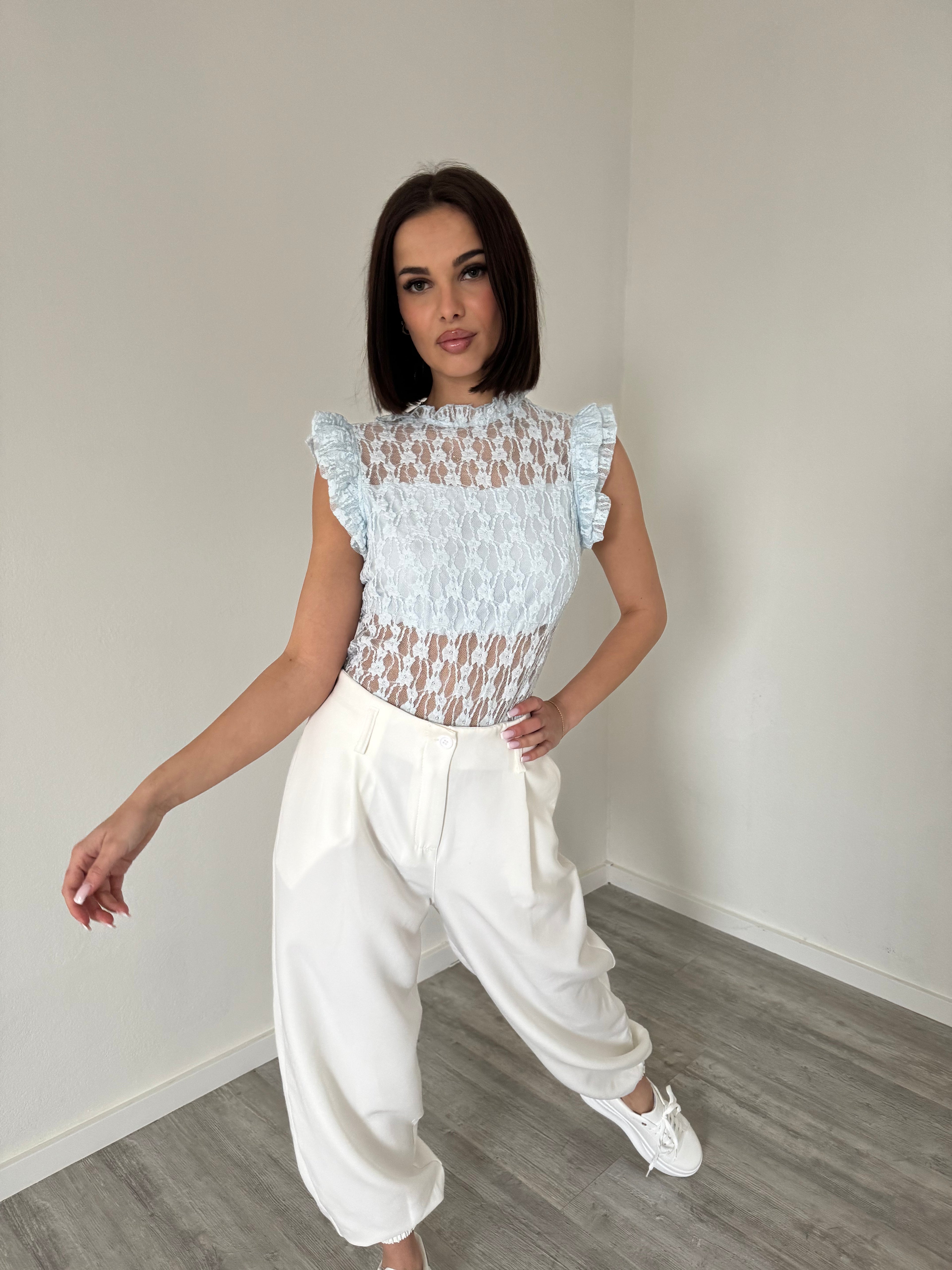 Čipkované body ESTHER baby blue