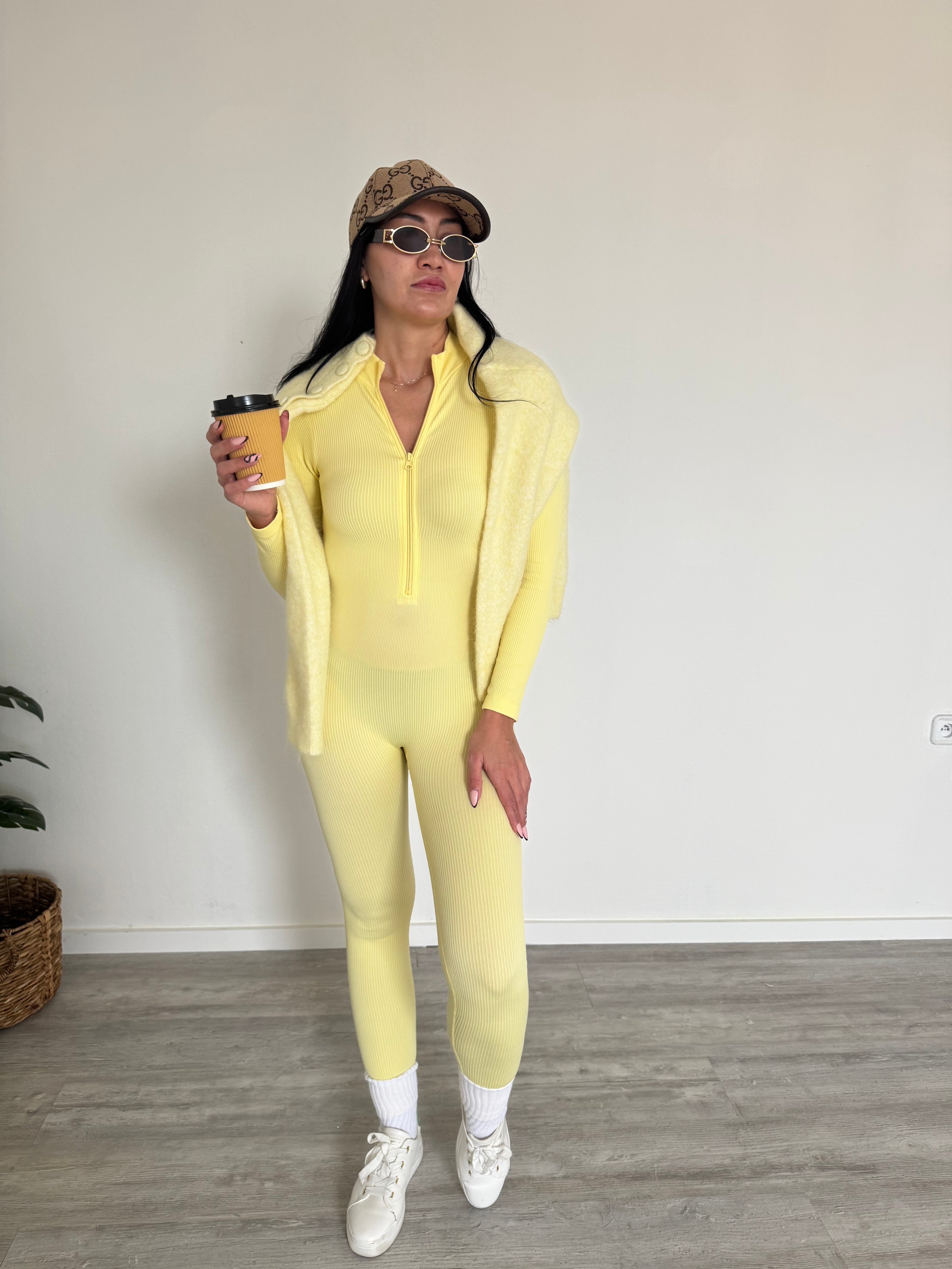 Vrúbkovaný overal YELLOW